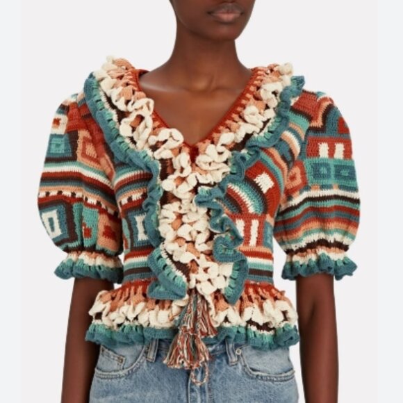 NWT ULLA JOHNSON Illiana Top in Canyon PS $695 - Picture 1 of 6